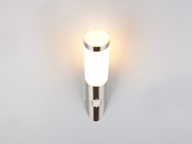 2er Set LED Außenwandleuchten mit Bewegungsmelder Silber, Höhe 39cm