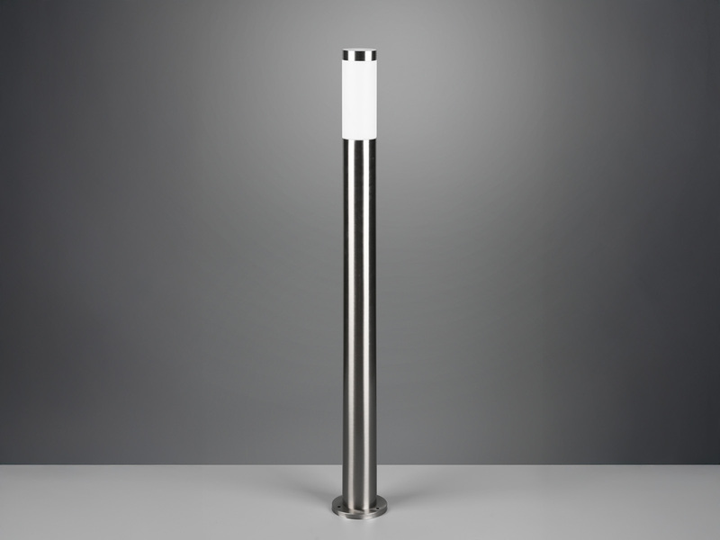 Moderne LED Pollerleuchte aus Edelstahl in Silber, Höhe 80cm
