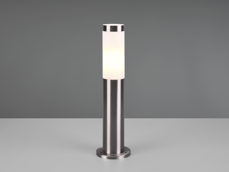 Moderne LED Sockelleuchte aus Edelstahl in Silber, Höhe 45cm