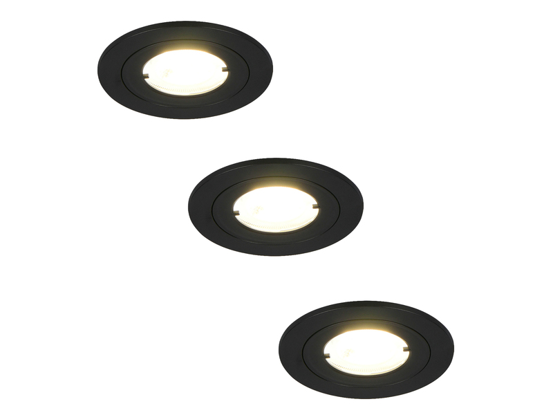 Flacher LED Einbaustrahler 230V dimmbar 3er Set Badezimmer geeignet 4000K Ø 8cm