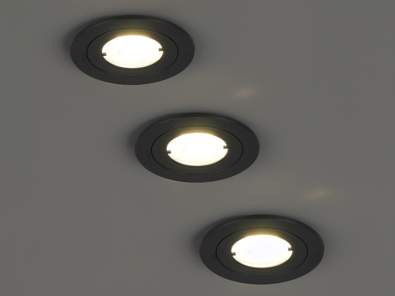 Flacher LED Einbaustrahler 230V dimmbar 3er Set Badezimmer geeignet 4000K Ø 8cm