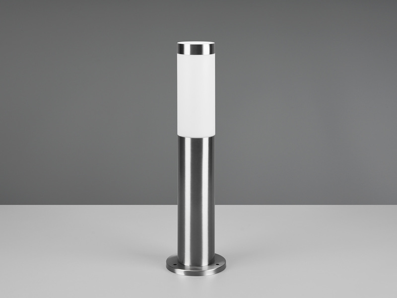 2er Set moderne LED Sockelleuchten aus Edelstahl in Silber, Höhe 45cm