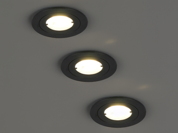 Flacher LED Einbaustrahler 230V dimmbar, 3er Set, Badezimmer geeignet, Ø 8cm