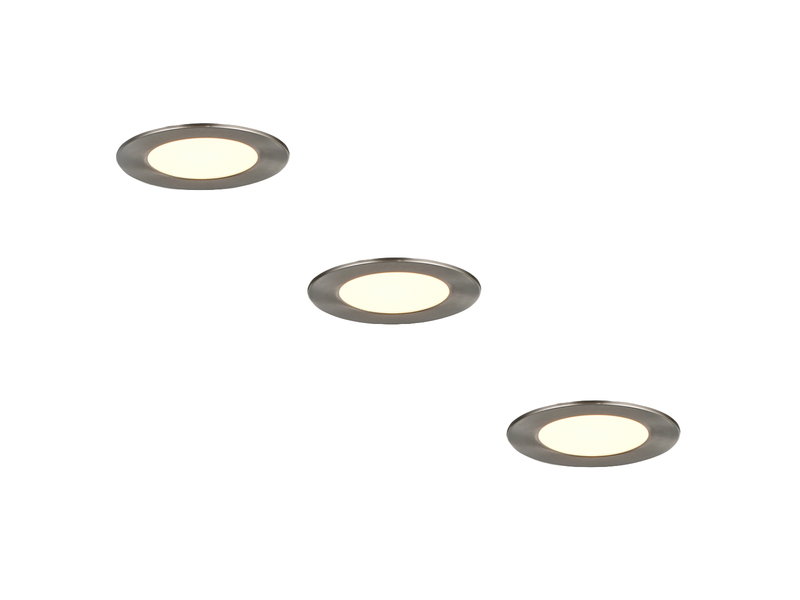 LED Einbaustrahler 230V 3er Set dimmbar, 3 Lichtfarben für Badezimmer, Ø 11cm