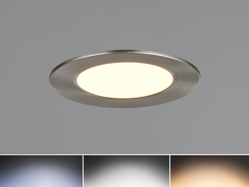 LED Einbaustrahler 230V 3er Set dimmbar, 3 Lichtfarben für Badezimmer, Ø 11cm