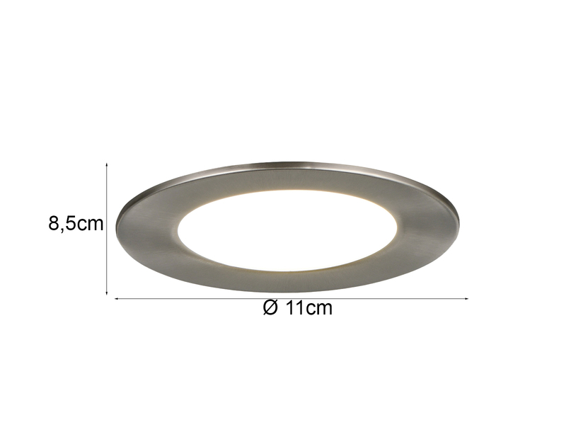 LED Einbaustrahler 230V 3er Set dimmbar, 3 Lichtfarben für Badezimmer, Ø 11cm