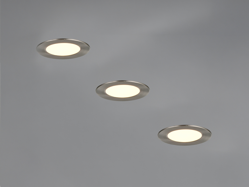 LED Einbaustrahler 230V 3er Set dimmbar, 3 Lichtfarben für Badezimmer, Ø 11cm