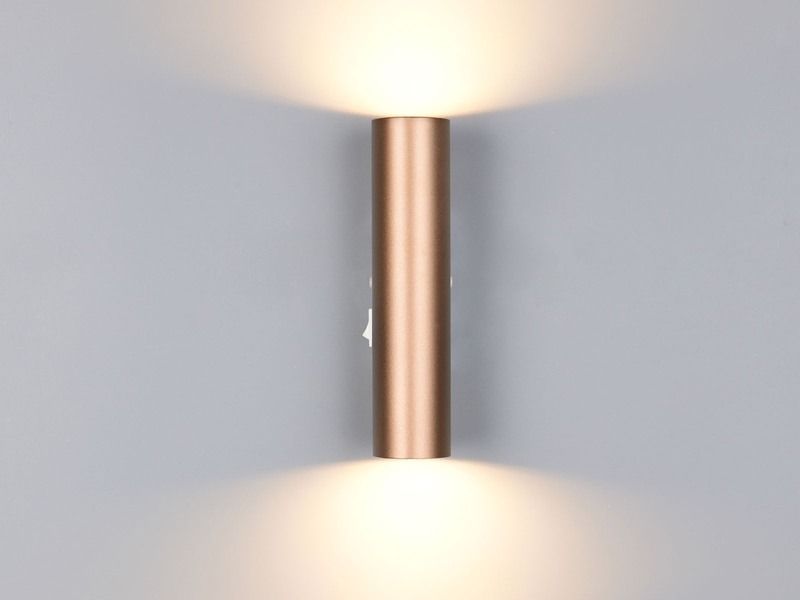 LED Wandleuchte Up and Down Coffee / Grau mit Schalter, Höhe 18cm