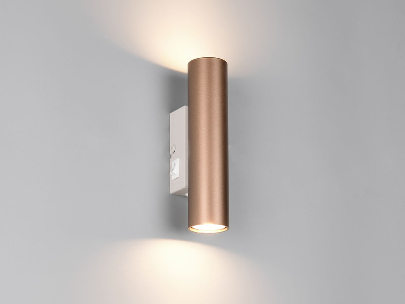 LED Wandleuchte Up and Down Coffee / Grau mit Schalter, Höhe 18cm
