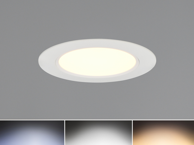LED Einbaustrahler 230V 3er Set dimmbar, 3 Lichtfarben für Badezimmer, Ø 11cm