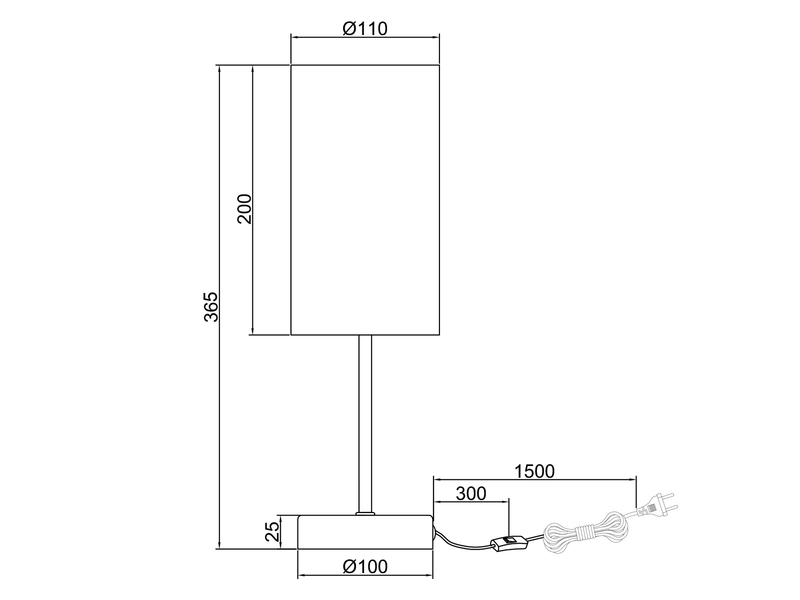 LED Tischlampe mit Stoffschirm Zebramuster, Höhe 36,5cm