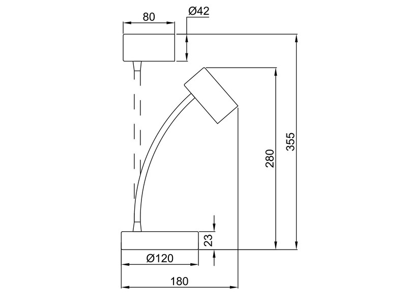 Flexible Schreibtischlampe TARYN Weiß, Höhe 28cm