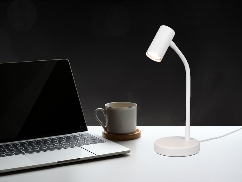 Flexible Schreibtischlampe TARYN Weiß, Höhe 28cm