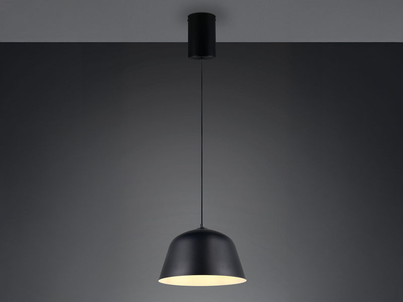 Pendelleuchte TOVA 1-flammig aus Metall höhenverstellbar in Schwarz, Ø 30cm