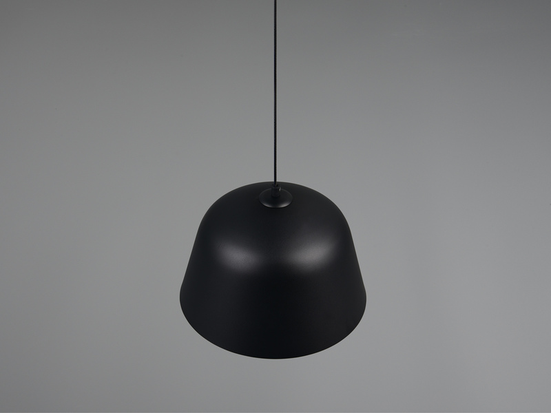 Pendelleuchte TOVA 1-flammig aus Metall höhenverstellbar in Schwarz, Ø 30cm