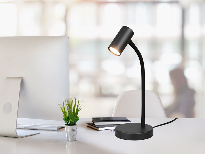 Flexible Schreibtischlampe TARYN Schwarz, Höhe 28cm