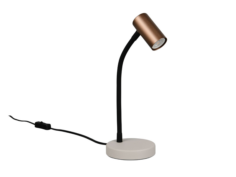 Flexible Schreibtischlampe TARYN Coffee / Grau, Höhe 28cm