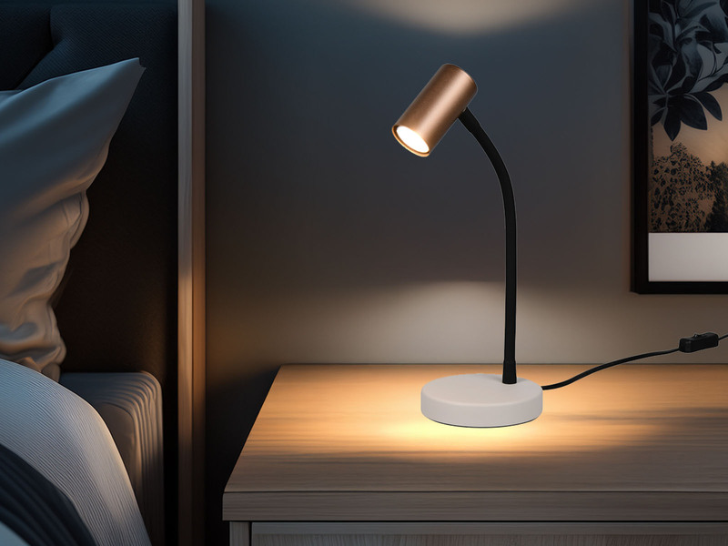 Flexible Schreibtischlampe TARYN Coffee / Grau, Höhe 28cm