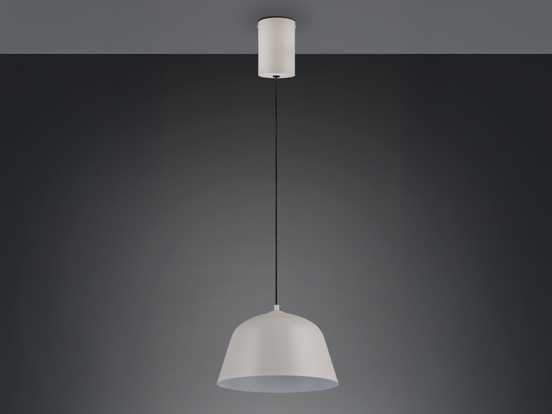 Pendelleuchte TOVA 1-flammig aus Metall höhenverstellbar in Hellgrau, Ø 30cm