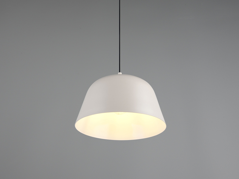 Pendelleuchte TOVA 1-flammig aus Metall höhenverstellbar in Hellgrau, Ø 30cm