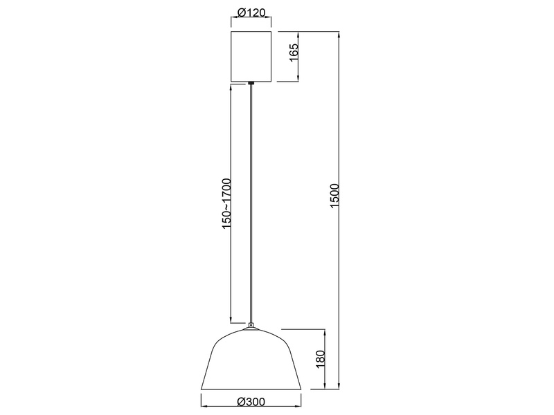 LED Pendelleuchte 1-flammig aus Metall höhenverstellbar in Schwarz, Ø 30cm