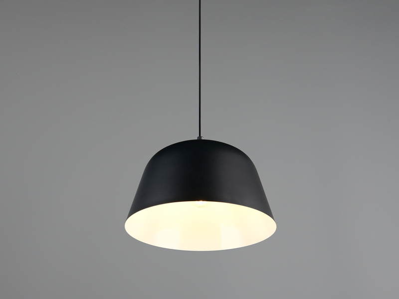 LED Pendelleuchte 1-flammig aus Metall höhenverstellbar in Schwarz, Ø 30cm