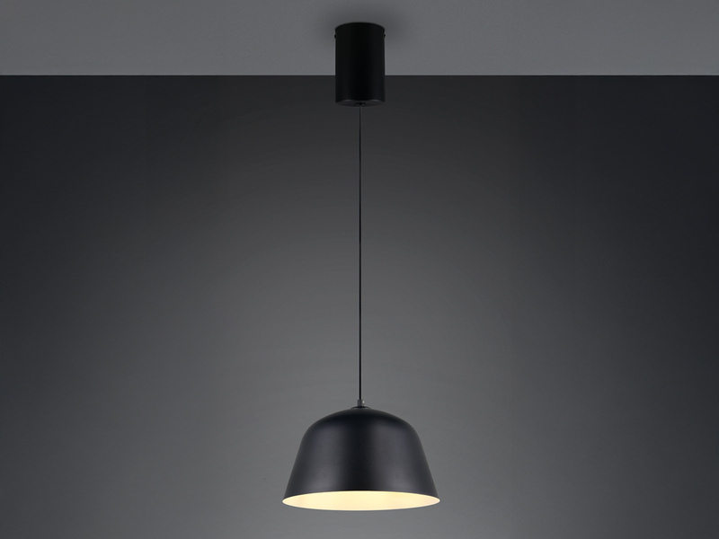 LED Pendelleuchte 1-flammig aus Metall höhenverstellbar in Schwarz, Ø 30cm