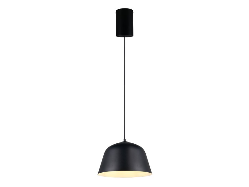 LED Pendelleuchte 1-flammig aus Metall höhenverstellbar in Schwarz, Ø 30cm