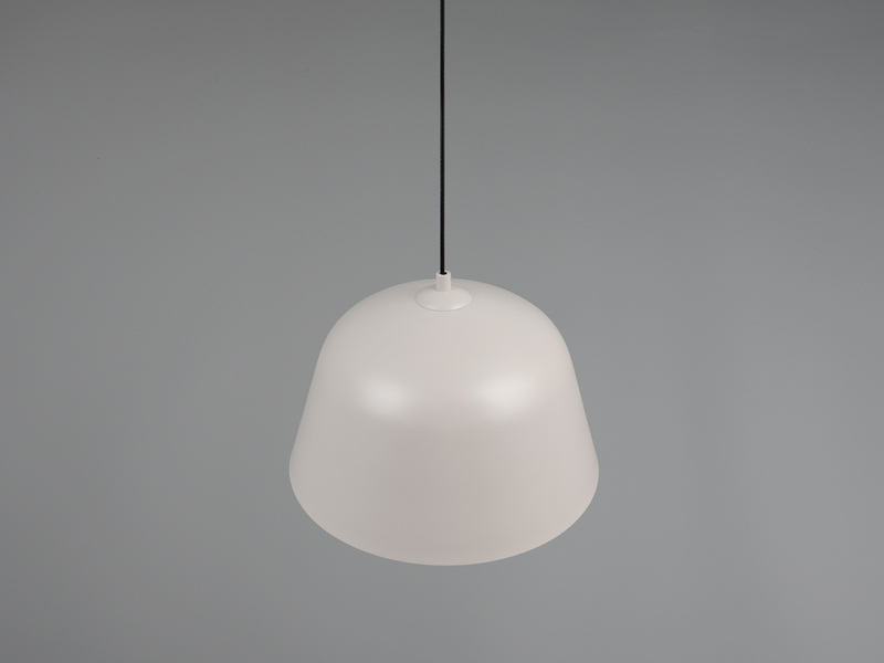 LED Pendelleuchte 1-flammig aus Metall höhenverstellbar in Hellgrau, Ø 30cm