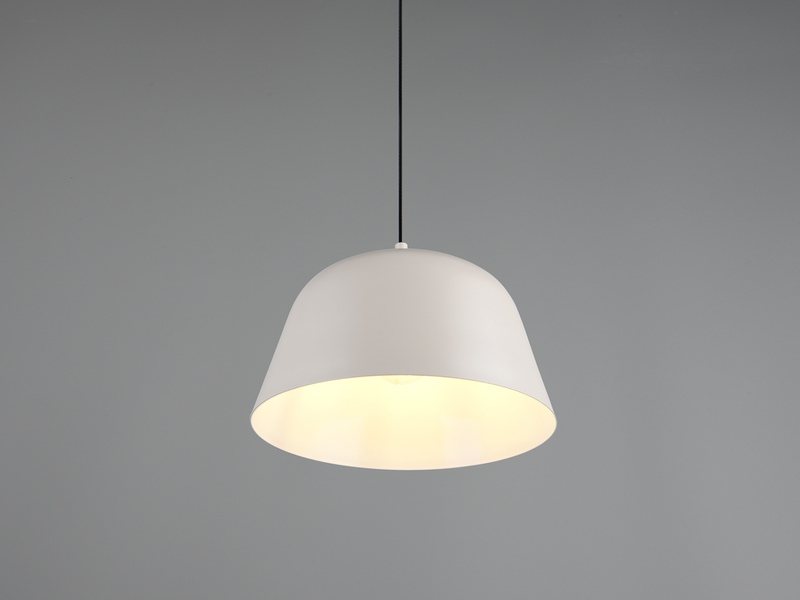 LED Pendelleuchte 1-flammig aus Metall höhenverstellbar in Hellgrau, Ø 30cm