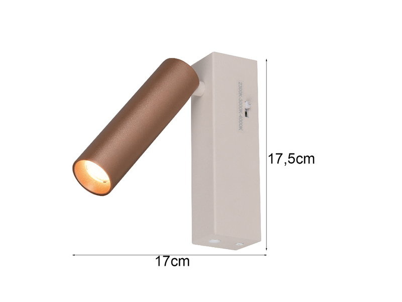 LED Wandstrahler AMBALA Coffee, dimmbar & Lichtfarbe wählbar, Breite 4cm