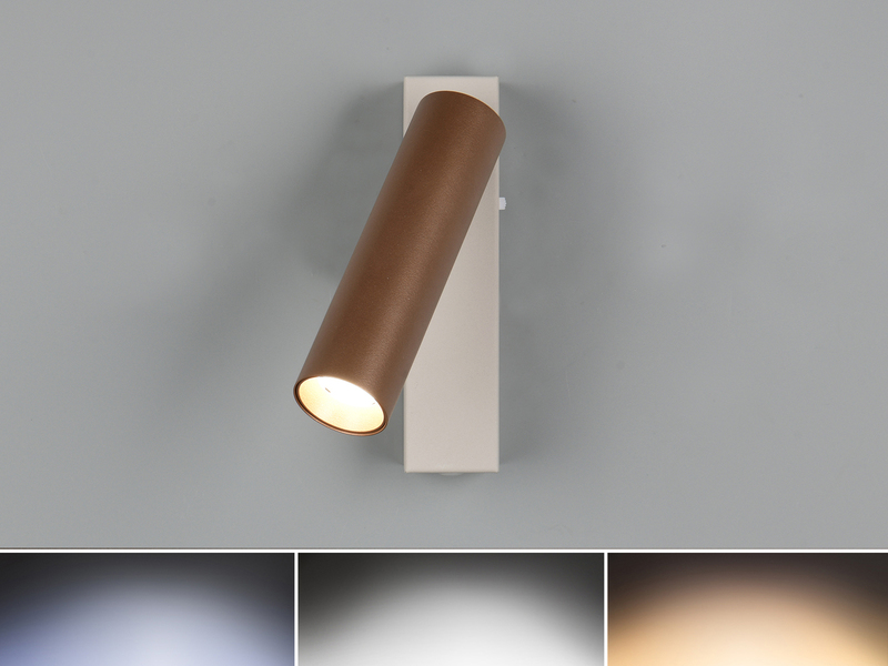 LED Wandstrahler AMBALA Coffee, dimmbar & Lichtfarbe wählbar, Breite 4cm