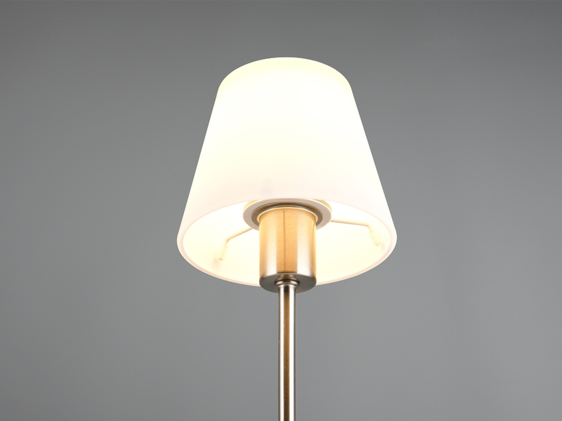 Tischlampe MATHA II Silber Glasschirm Weiß mit Touchfunktion, Höhe 32cm