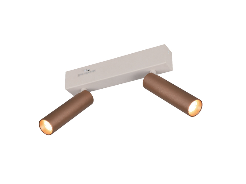 Moderner LED Deckenstrahler AMBALA dimmbar 2-flammig Coffee, Breite 26cm