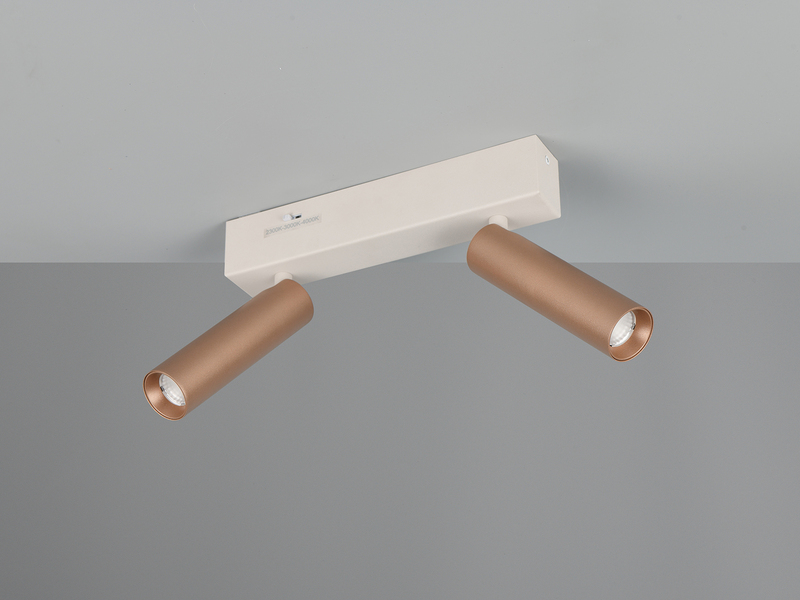 Moderner LED Deckenstrahler AMBALA dimmbar 2-flammig Coffee, Breite 26cm