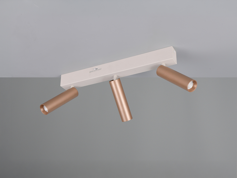 Moderner LED Deckenstrahler AMBALA dimmbar 3-flammig Coffee, Breite 44cm