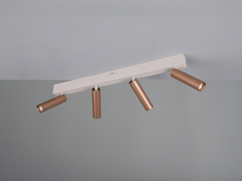 Moderner LED Deckenstrahler AMBALA dimmbar 4-flammig Coffee, Breite 65cm