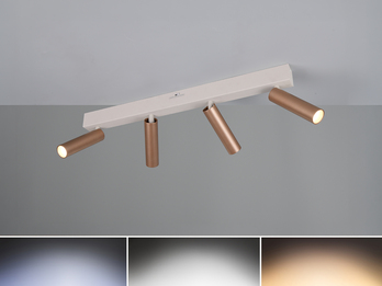 Moderner LED Deckenstrahler AMBALA dimmbar 4-flammig Coffee, Breite 65cm