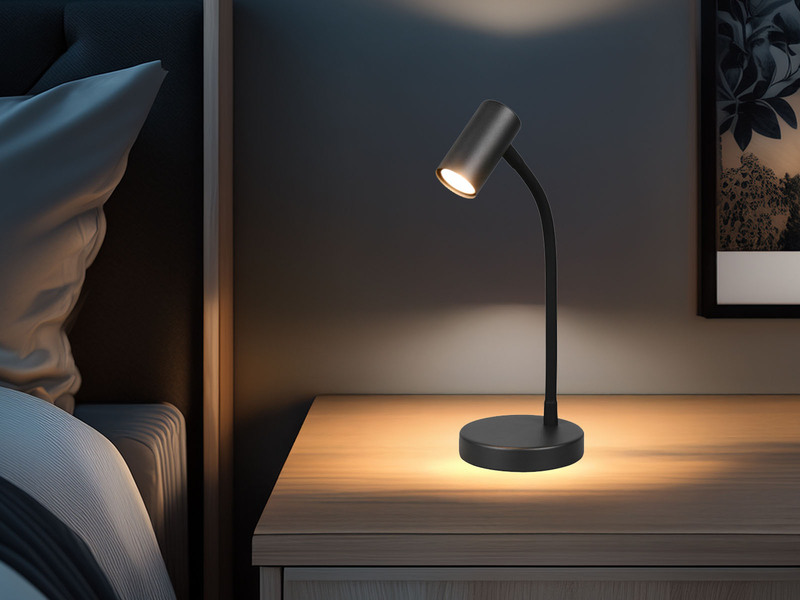 Flexible LED Schreibtischlampe Schwarz, Höhe 28cm