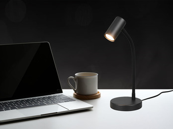 Flexible LED Schreibtischlampe Schwarz, Höhe 28cm