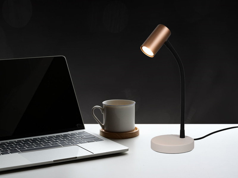 Flexible LED Schreibtischlampe Coffee / Grau, Höhe 28cm