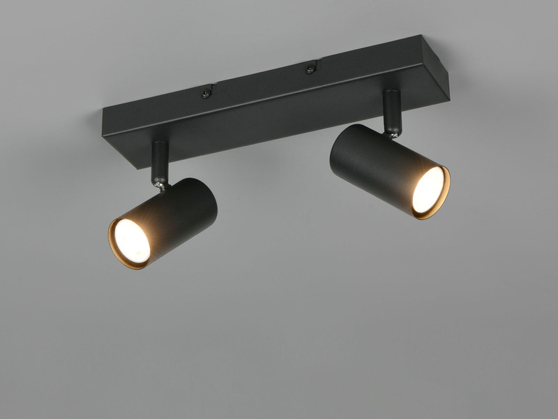 Deckenstrahler TARYN Schwarz 2-flammig, Breite 26cm