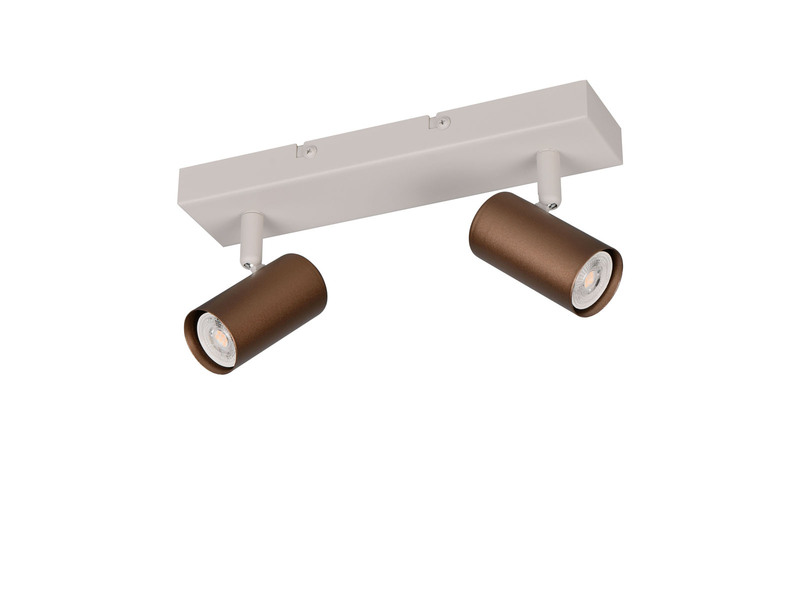 Deckenstrahler TARYN Coffee / Grau 2-flammig, Breite 26cm