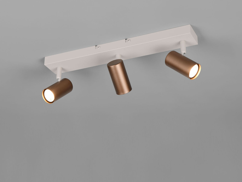 Deckenstrahler TARYN Coffee / Grau 3-flammig, Breite 41cm