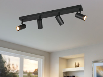 Deckenstrahler TARYN Schwarz 4-flammig, Breite 56cm