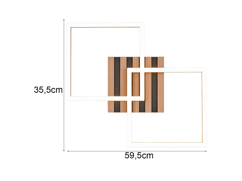 Große LED Deckenleuchte ZARO Schwarz flach quadratisch schwenkbar Breite 59,5cm