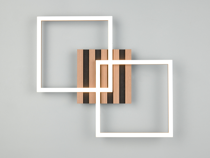 Große LED Deckenleuchte ZARO Schwarz flach quadratisch schwenkbar Breite 59,5cm