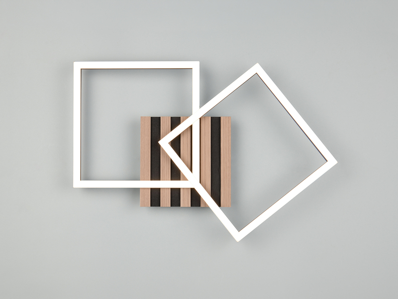 Große LED Deckenleuchte ZARO Schwarz flach quadratisch schwenkbar Breite 59,5cm