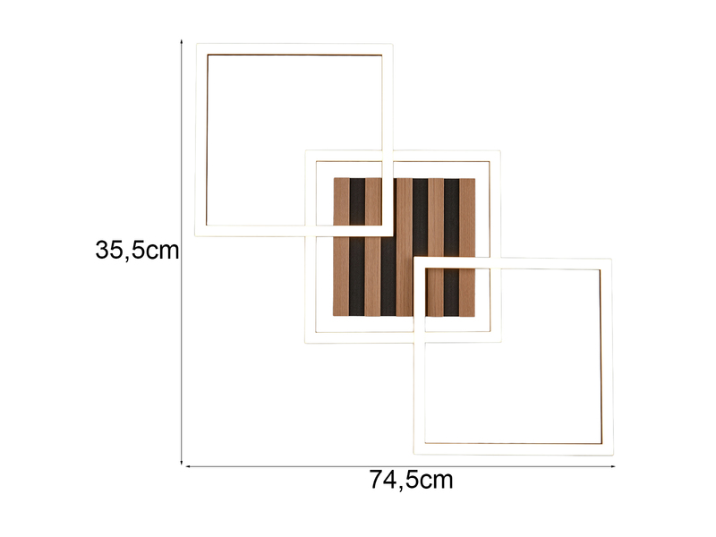 Große LED Deckenleuchte ZARO Schwarz flach quadratisch schwenkbar Breite 74,5cm