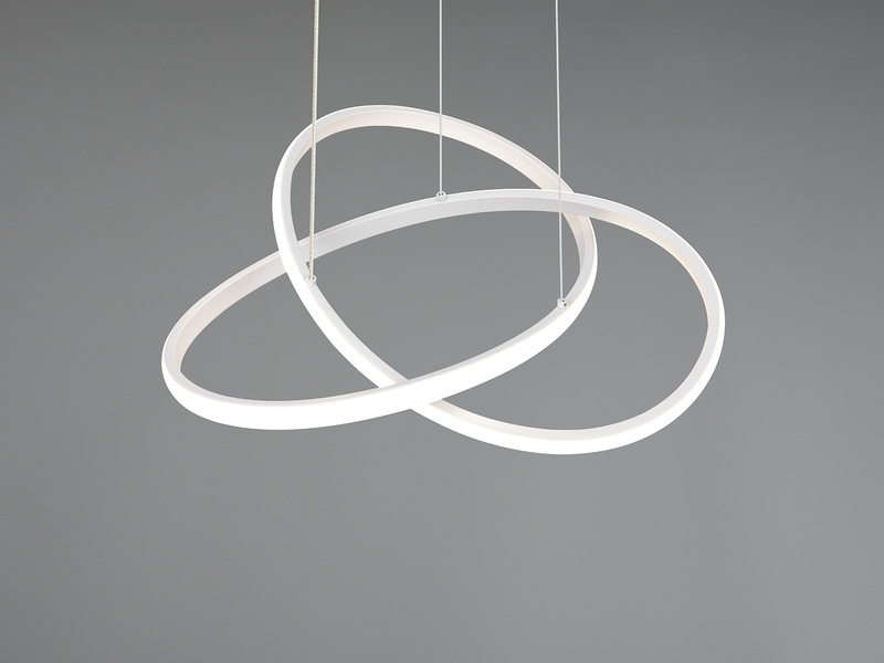 LED Pendelleuchte MANSA Weiß mit Metall Spiralschirm, Neutralweiß 4000K,  Ø 50cm